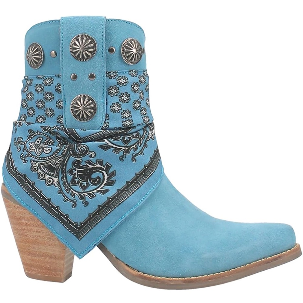 Dingo Blue Bandana Western Ankle Booties
